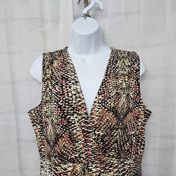 Kasper Dress Grunge Maxi Sleeveless Whimsigoth Snakeskin Green Orange LP - Picture 2 of 10